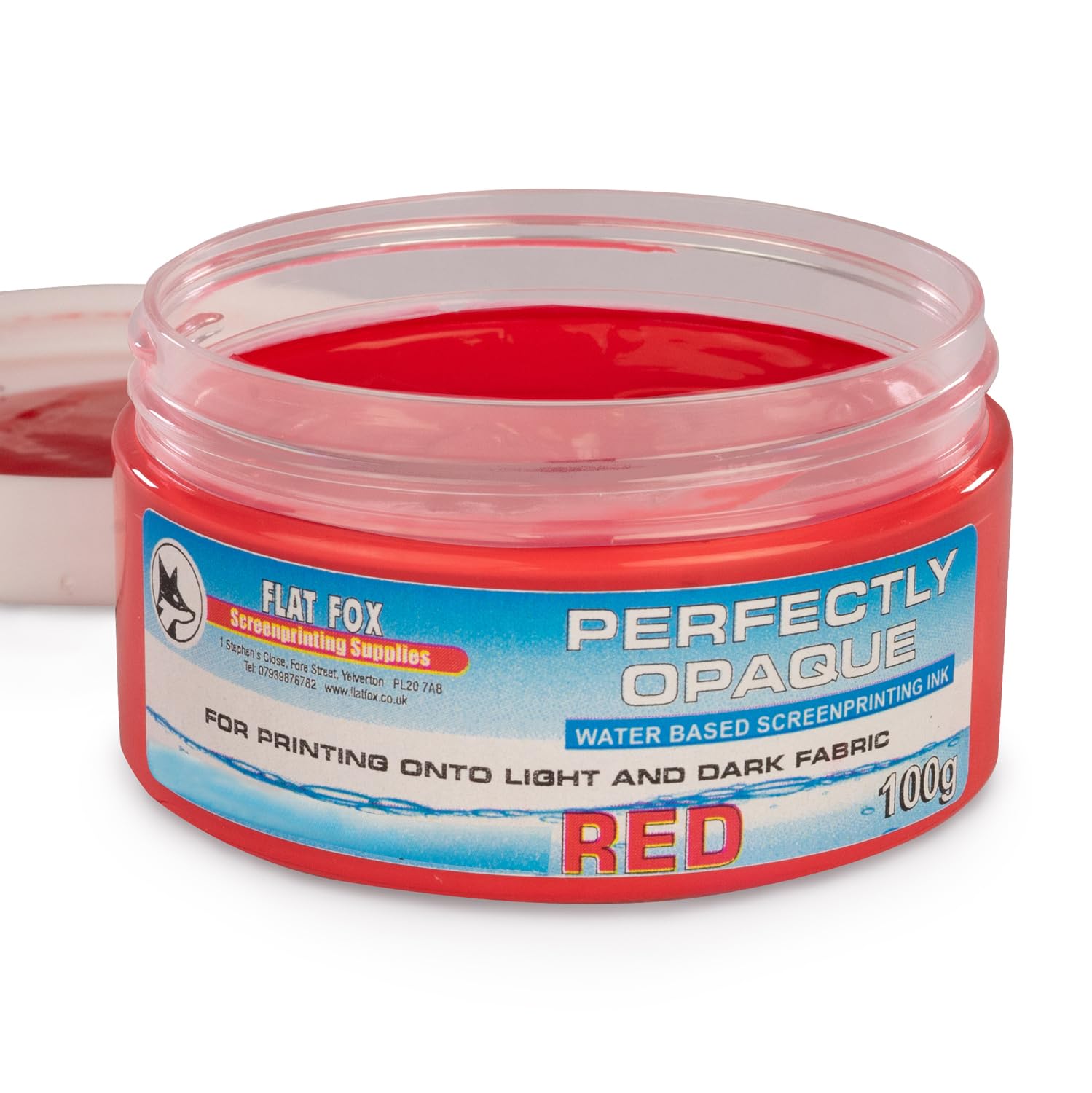 Flat Fox Screen Printing Opaque Water Based Fabric Inks (Red, 100g)…