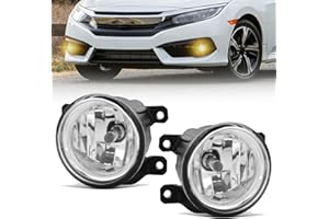 BOXLIGHT Fog Lights Assembly Compatible With 2016-2021 Honda Civic Accord Pilot CR-Z Front Bumper Driving Fog Lamps Asslembly