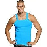 John Son Super Heavy Weight Square Cut Tank Top - 2 Pack (2XL, Coral Blue)