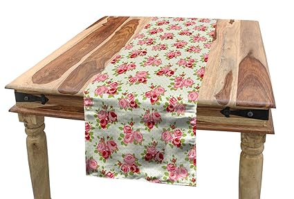 Amazon Com Lunarable Shabby Chic Table Runner Romantic Bridal