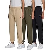 AEROPOSTALE Boys Fleece Joggers 3 Pack – Soft Comfy Athletic Fit Youth Sweatpants, Lounge Pants, Sizes 4-16