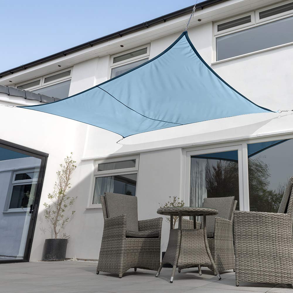 Kookaburra Waterproof Garden Sun Shade Sail Canopy in Azure 98% UV Block (3m x 2m Rectangle)