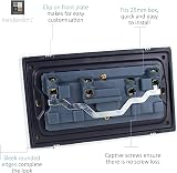 Trendi Switch 2 Gang 13A Plug Socket Steel ART-SKT213L Screwless Faceplate view 5