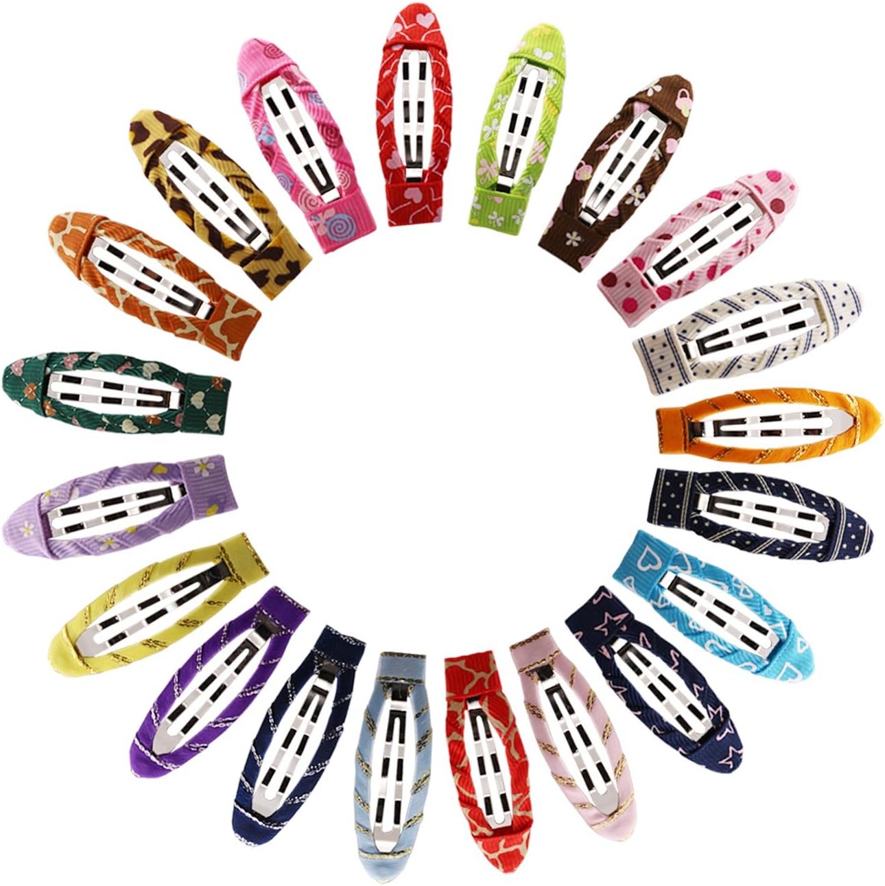 2" Tiny Barrettes No Slip Ribbon Wrapped Snap Clips for Toddlers Baby Girls 40PCS