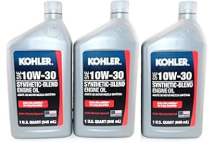 WUIIL Maintenance 3 PK Kohler Engine 10W30 Synthetic Blend Motor Oil 1 Quart Bottles
