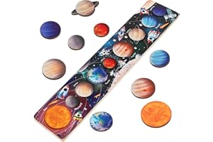 Zeoddler Solar System Toys for Kids 3-6, Wooden Space Puzzle for Kids, Planets for Kids, Preschool Learning Activities, Gift for Boys, Girls