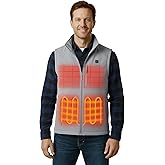 ORORO Men's Heated Softshell Vest with USB-C Rechargeable Battery, Soft Shell Heated Golf Vest for Men
