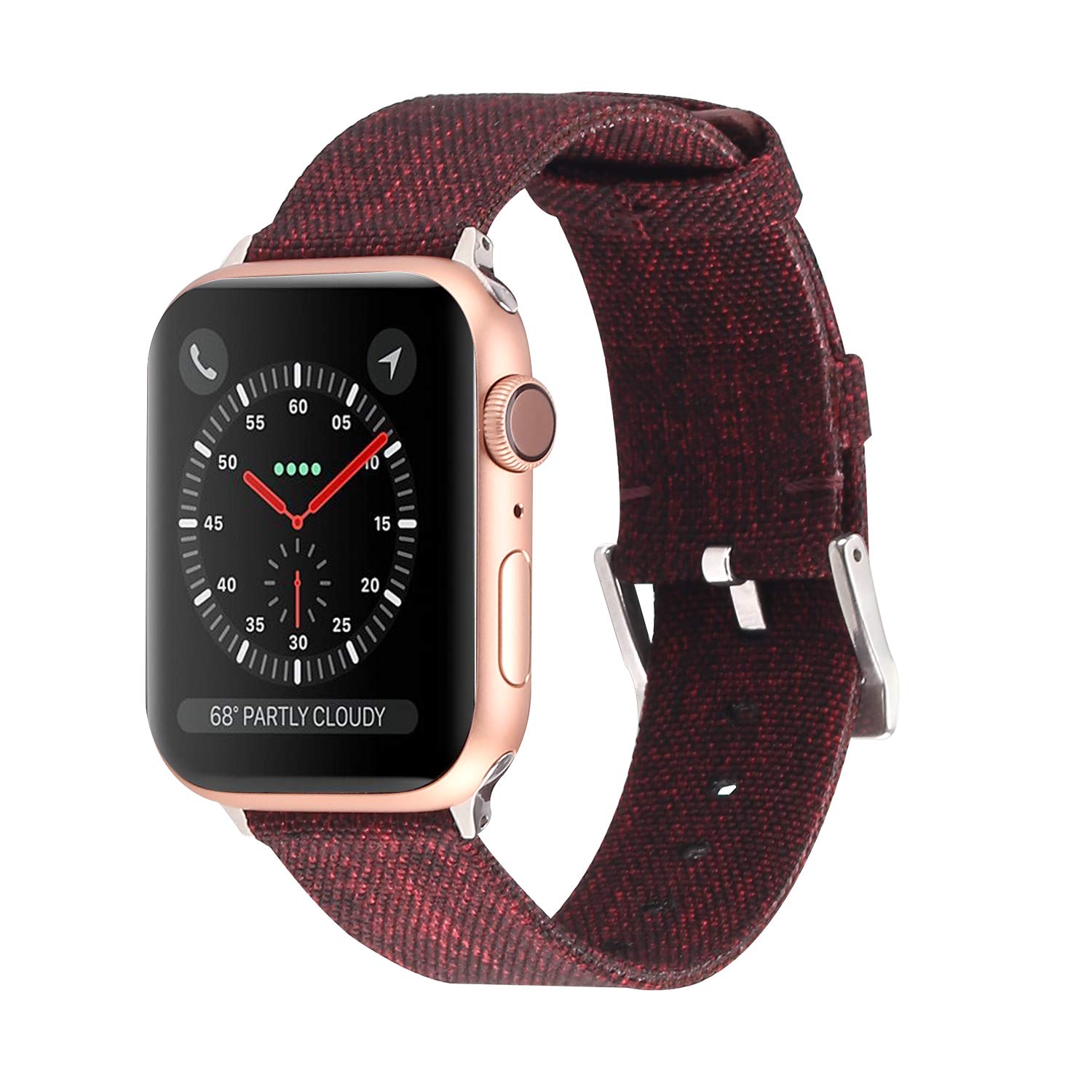 Lwsengme Compatible with Apple Watch Series 4/3/2/1 Band Women Men, Soft Canvas Fabric Straps Compatible with iWatch Series 38/40mm 42/44mm