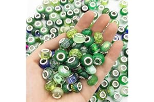 20pcs/Set Random Mixed Color European Style Acrylic Large Hole Beads Bracelet Spacer Beads for Bracelet Necklace Beading Hand