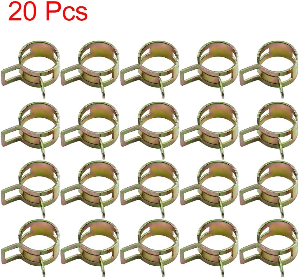 X AUTOHAUX 20pcs 14mm Car Fuel Line Spring Clips Water Pipe Air Tube