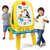 Crayola Deluxe Magnetic Double-Sided Easel | Large Dry-Erase whiteboard Board &amp; Chalkboard - Art Station includes Magnetic Letters, Gears &amp; Crayons -