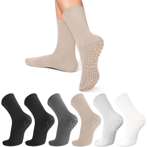 Geyoga 5 Pairs Non Slip Socks For Men Women Grip Socks With Cushion Unisex For Yoga Pilates Barre Home Workout - View #11