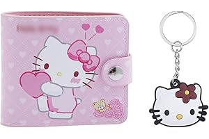 G-AHORA Kawaii Kawaii Wallet Coin Money Purse Case Box Pouch Pvc Keychain with Card Slot Credit Card Holder for Teen Girl（kitty+KR）