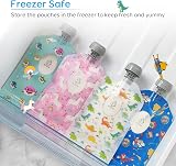 BUZIO 12 Pack Reusable Baby Food Pouches 148ml Double Zipper Freezer Safe view 4
