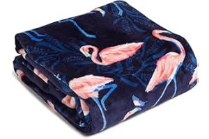 Vera Bradley Fleece Plush Throw Blanket, Flamingo Party