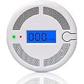 Carbon Monoxide Detectors with LED Digital Display, Portable Carbon Monoxide Alarms for Home, CO Alarm with UL2034, Replaceable Batteries (Batteries NOT Included),1 Pack