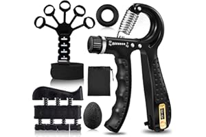 ZKFKJXOXO Grip Trainers, Including Forearm Strengtheners, Finger Trainers, Mechanical Counting Grips, Grip Balls, Hand Grippers, Strengthening Devices for Strength Training, Grip Improvement and Hand Exercises (5-Pack)