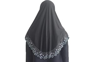 Modest Beauty Womens Muslim Amira Hijab Scarf Islamic Headscarf Long Shwals for Girls with Czech Drill