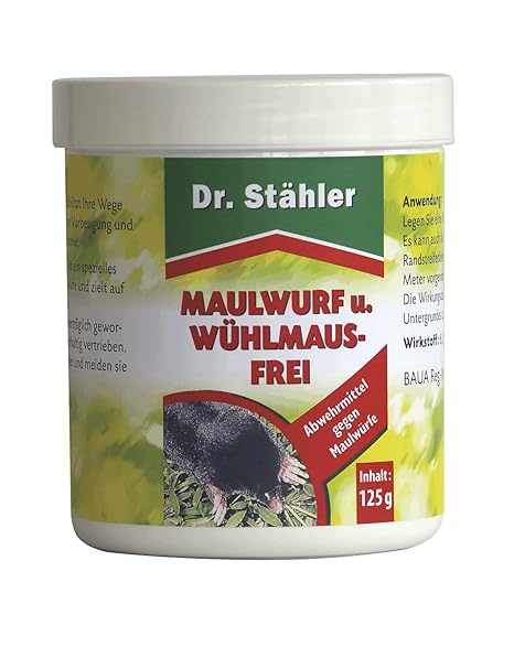Dr. Stähler 001595 Maulwurf- und Wühlmaus Frei, 125 g, 100 Kugeln