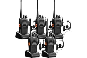 Baofeng Walkie Talkies bf-888s Professional Two-Way Radios Rechargeable Interphone Long Range UHF Communicator for Adults Handheld 5 Pack Walky Talky Set with Earpiece,Li-ion Battery and Charger
