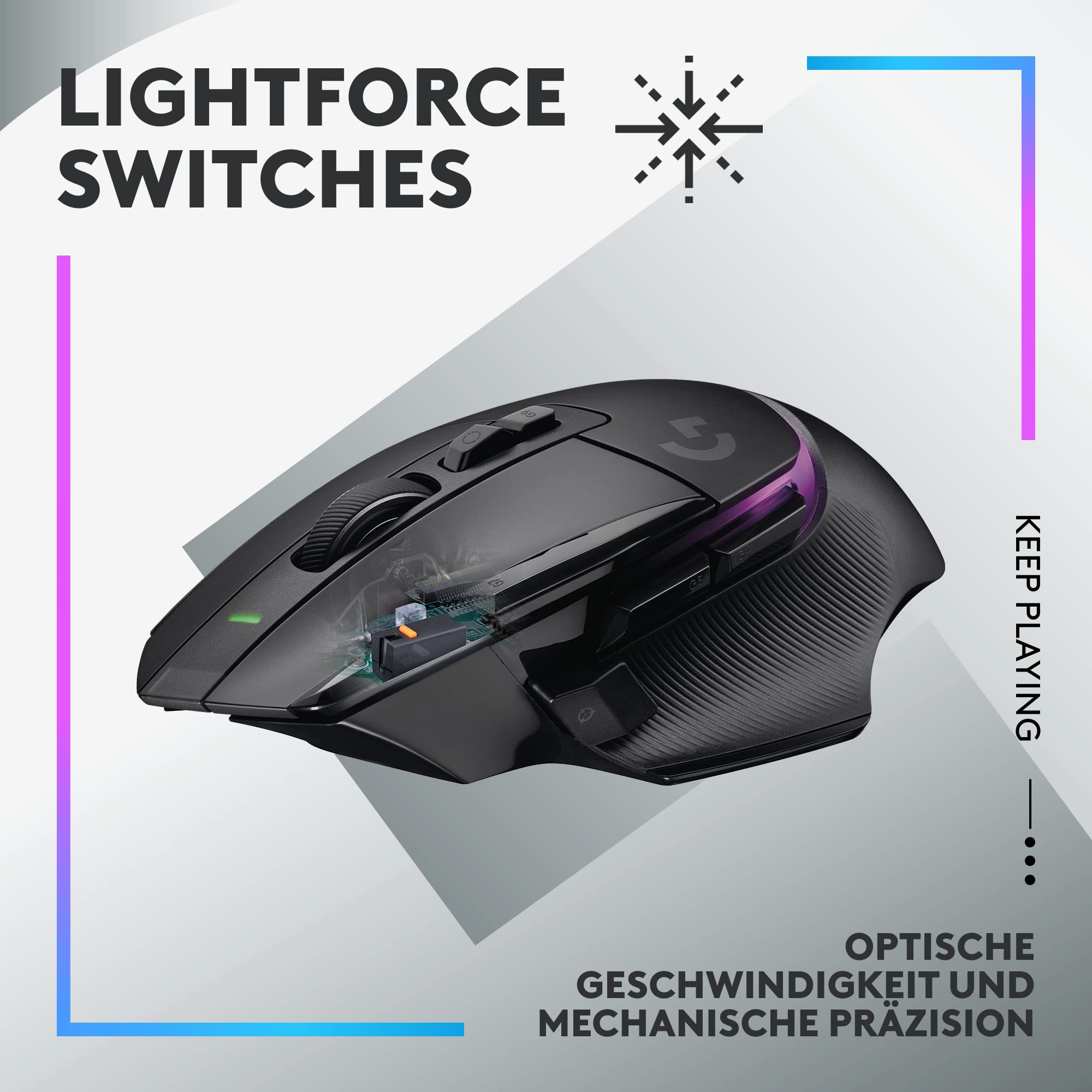 Logitech G502 X Plus Lightspeed Souris Gaming RVB Sans Fil - Souris optique boutons hybrides LIGHTFORCE, LIGHTSYNC RVB, Capteur Gaming Hero 25K, Compatible Avec PC - macOS/Windows - Noir 2