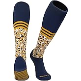 Mk Socks Digital Camo Stripe Navy Gold Knee-High Long Sports Socks (XS)