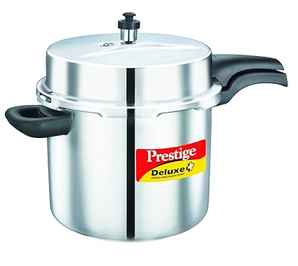 Prestige Deluxe Plus Induction Base Stainless Steel Pressure Cooker, 10 Litres