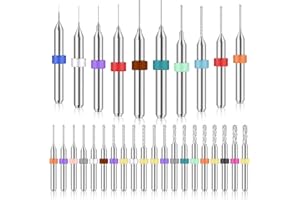 LOTHEE Shank Tungsten Carbide Micro Drill Bits Set, Tungsten Steel PCB Print Circuit Board Flute CNC Router Bits for Rough Stone Print Circuit Board Jewelry Engraving (30 Pcs, 0.1-3.0 mm)