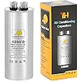 Capacitor for Air Conditioner 60 uf MFD 370 or 440 Volt VAC, Multi-Purpose Round Capacitor for AC Motor Run or Fan Motor Start or Condenser Straight