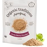 Organic Traditions Amla Powder from Indian Gooseberry, Vitamin C, 7oz | Wholefood Vitamin C Fruit Source, Plant Based Non GMO Ingredient, Great for Smoothies, Juices, Baking, and Everyday Recipes