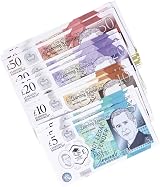 Learning Resources UK Play Money Assortment 60-Piece Realistic Notes & Coins view 3