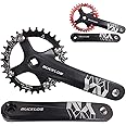 BUCKLOS MTB Mountain Bike Single Speed Square Taper Crankset -170mm Cranksets Bicycle Crank Set with 104BCD 32/34/36/38/40/42T Round/Oval Chainring Fit for Ebike/Commuter Bike
