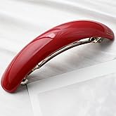 Large French Hair Pin Retro Hair Clasp,Acetate Barrettes for Women Hair Clips Hair Accessories,red,black (red)