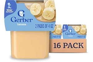 Gerber 2nd Food Baby Food Banana Puree, Natural & Non-GMO, 4 Ounce Tubs, 8 Ounce (Pack of 8)