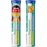 German Magnesium Oxide Supplement | Effervescent Tablets | Orange Flavor &ndash; 200 mg Magnesium per Serving | Sugar Free, Vegan &ndash; T&amp;D Pharma &ndash; Made in Germany
