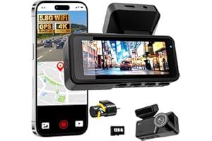 Osmo Dashcam Pro 3.0 4K Front and Rear Dash Cam, 4K + 1080P Dash Camera for Car, Free Card (WiFi+GPS+128GB)