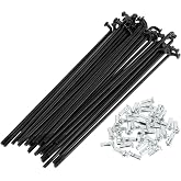 RATCHROLL 1 Set Universal Bicycle Spokes 12G 130mm Length Bike Wheel Spokes Nipple Black Carbon Steel