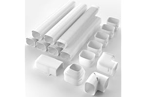 Toutgood 4'' 23Ft Mini Split Line Set Cover Kit for Minisplit Ductless Linset Air Conditioners and Heat Pumps, Central AC Decorative Upgraded UV-Proof Strong & Durability PVC Pipe