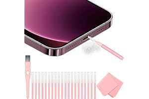 AISPOUR Phone Charging Port Cleaning Tools Kit, Speaker Port Cleaner kit fit for iPhone Phone, Cleaning Kit fit for Cell Phone Earbuds, USB C Cleaning kit, Pink Kit Very Suitable for Women, Stocking Stuffers