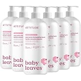 ATTITUDE Baby Bottle &amp; Dish Soap, EWG Verified Bottle Cleaner, Fragrance Free &amp; Dye Free, Removes Milk Residue &amp; Grease, Vegan, Unscented, 33.8 Fl Oz (Pack of 6)