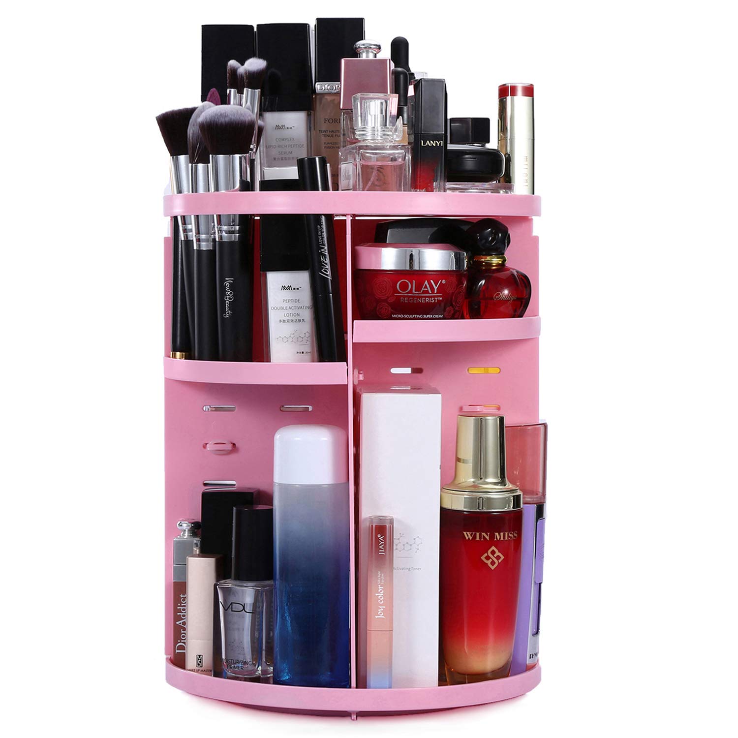 Amazon Com Taycent Makeup Organizer Small 360 Rotating Beauty Makeup Vanity Organizer Cosmetic Storage Caddy Bathroom Carousel Spinning Countertop Organizers Large Capacity Perfume Make Up Brush Holder Pink Beauty