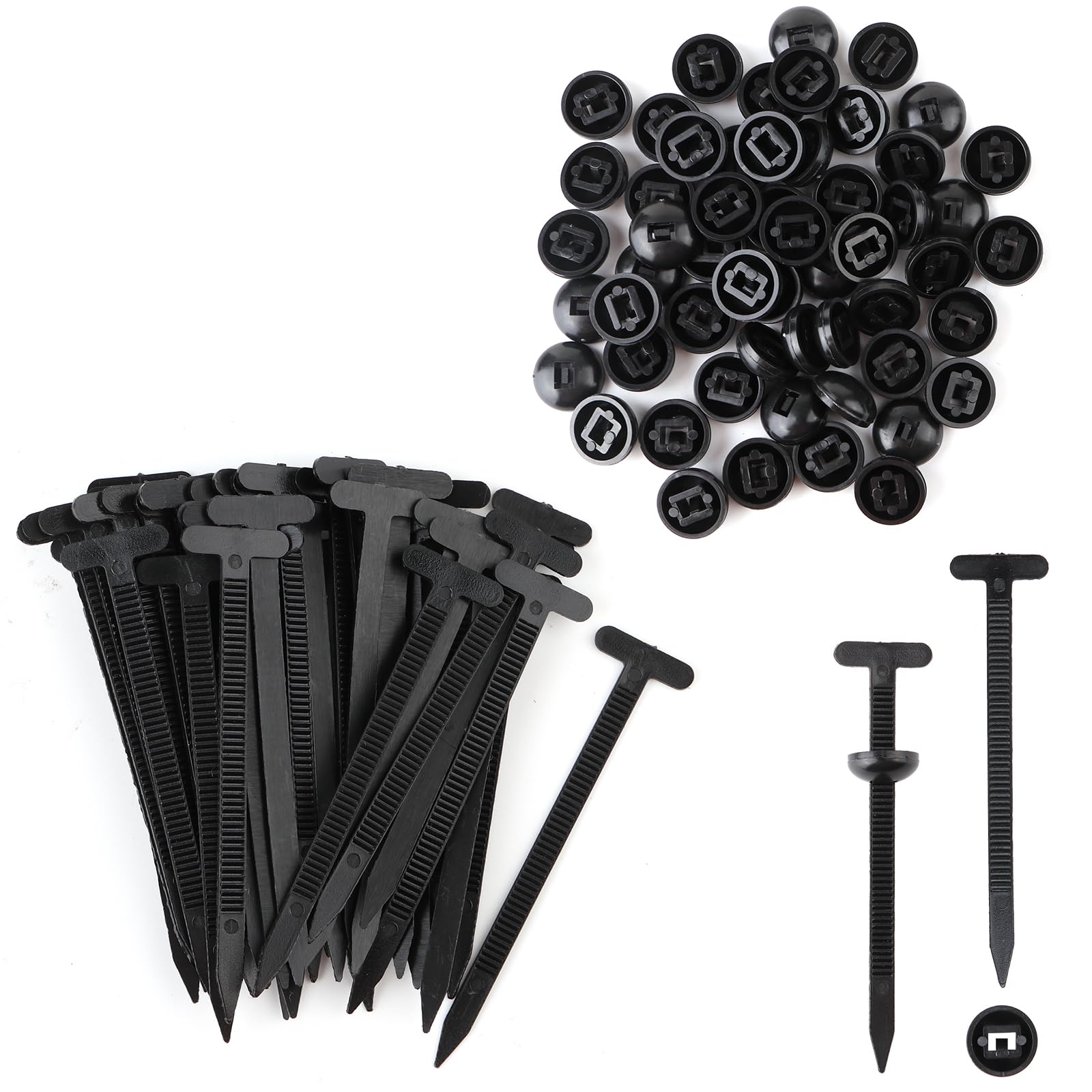 Photo 1 of 100PCS Nylon Universal Cable Tie Buckle,Cable Tie Buckle,Plastic Cable Ties Tool Fasteners Car Body,for Car Daily Repair By RARKVEN