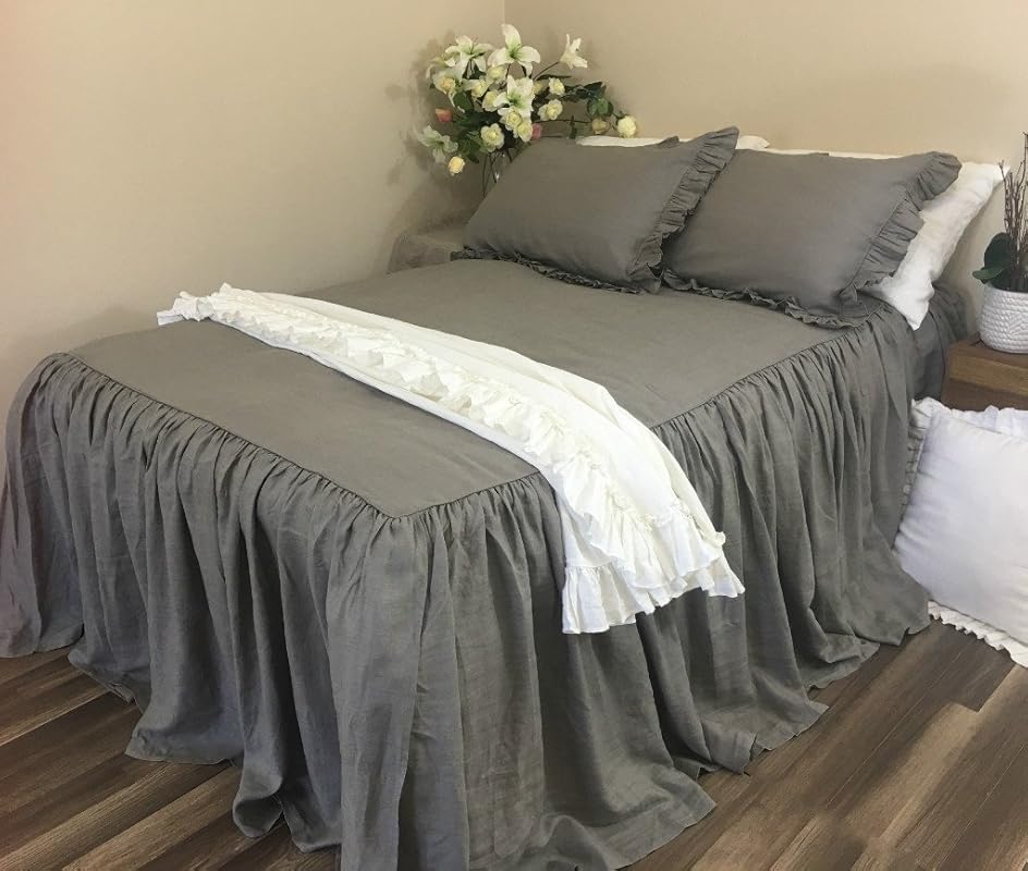 Industrial Rustic Medium Grey Bedspreads handmade in
