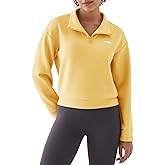 K-Swiss Quarter Zip Sweatshirts for Women, Long Sleeve Pullover Crop Tops for Casual Workout Ultra Soft and Breathable
