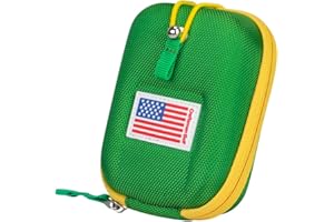 Craftsman Golf Rangefinder Case USA Flag Hard Shell for Tectectec Callaway, Universal Range Finder Carry Bag, Also for Customization with Your Name Stitched (Green with Yellow Edge)