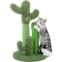 PAWZ Road Cat Scratching Post Cactus Cat Scratcher Featuring with 3 Scratching Poles and Dangling Ball-Medium 23 Inches