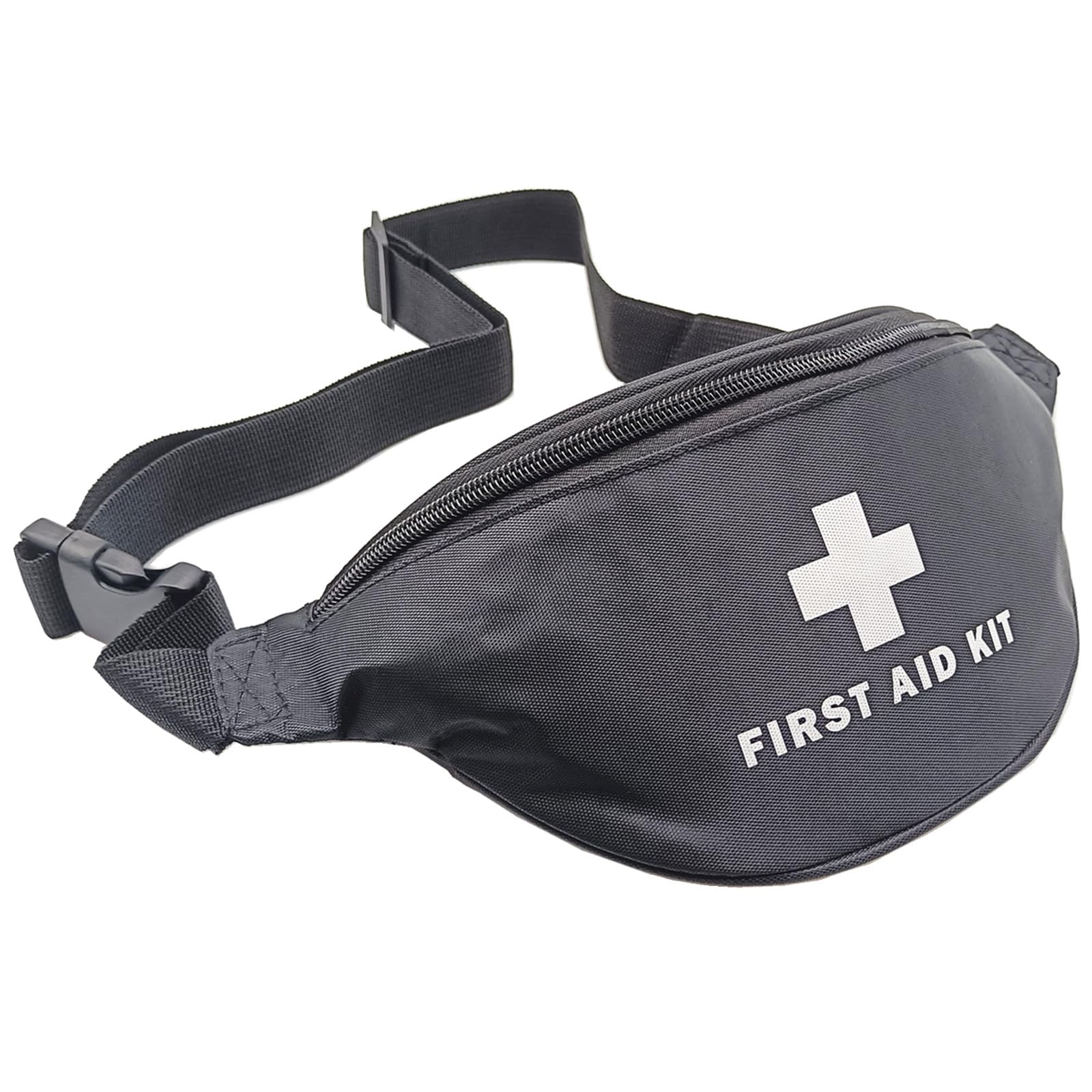 Jipemtra First Aid Bag Tote Empty Red First Aid Kit Bag Outdoor Travel Rescue Pouch Storage Survival Medicine Bag for Car Home Office Sport Outdoors (Black Fanny Pack)