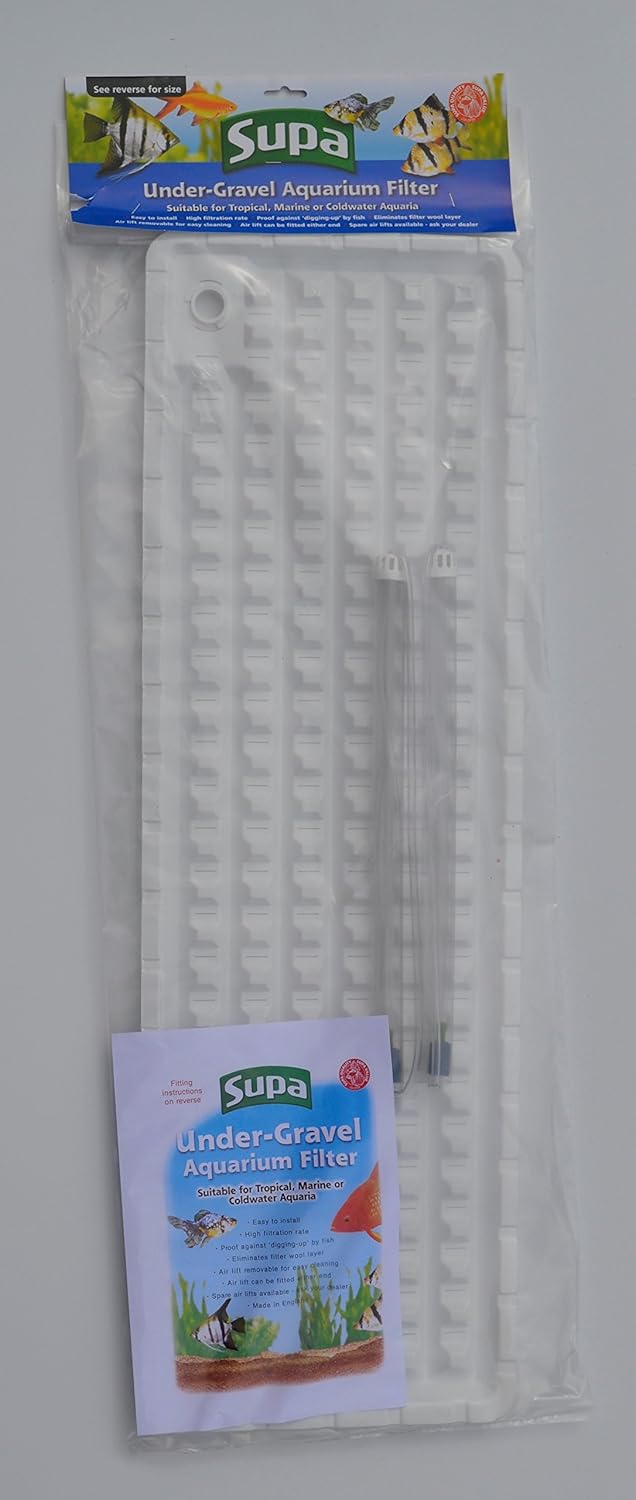 Supa Under Gravel Aquarium Filter, 89 x 28 cm, Suitable for Tropical Marine or Cold Water Aquariums/Fish Tanks, Made In The UK