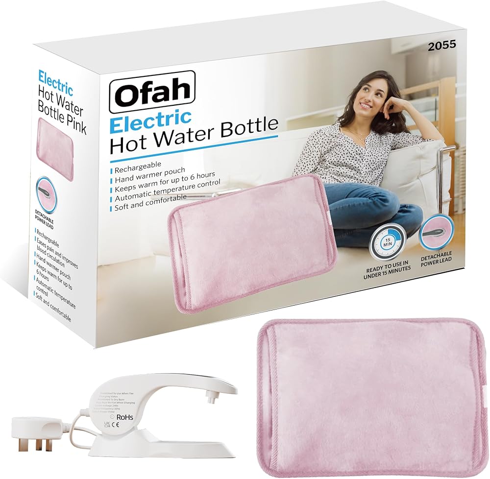 Vivo Technologies Rechargeable Electric Hot Water Bottle 25x17cm Pink