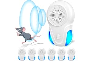 JAHYELEC 6Pack Ultrasonic Pest Repeller Electronic Mouse Repellent Ultrasonic Plug in Mice Repellent Indoor Sonic Electronic Plug in Pest Control for Insect,Rodent,Mouse,Bugs,Mosquito,Mice,Spider,Ant (White)